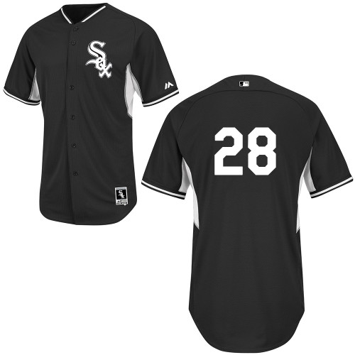 Leury Garcia #28 mlb Jersey-Chicago White Sox Women's Authentic 2014 Black Cool Base BP Baseball Jersey